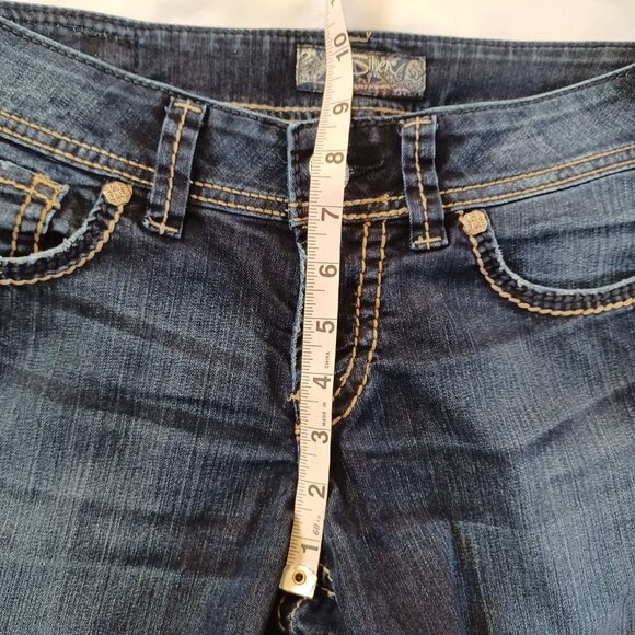 Silver Womens Jeans Suki Capri Cropped Dark Wash Midrise Stretch Size 28  30x26 - Picture 12 of 13